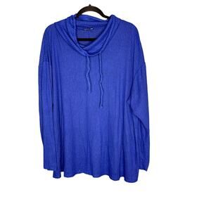 Lane Bryant Women's Plus Size 22/24 Cowl Neck Long Sleeve Royal Blue Sweater